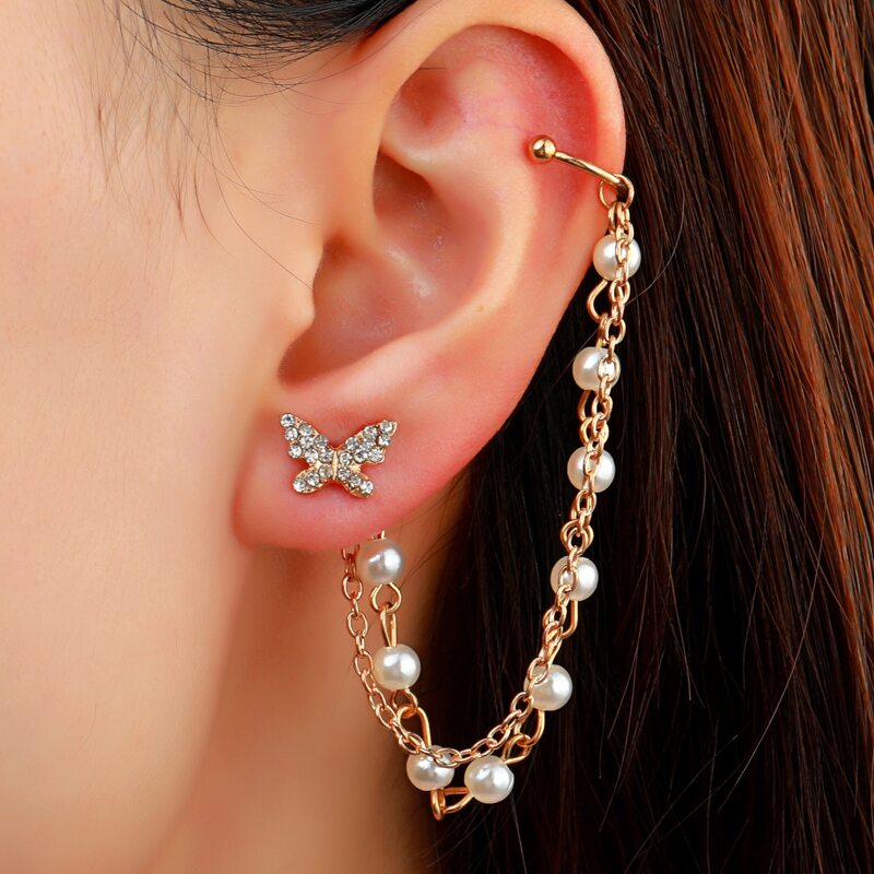 

1pc Butterfly Ear Cuff, Gold