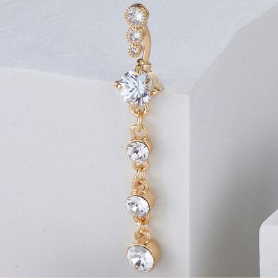 Cubic Zirconia Decor Navel Belly Ring
