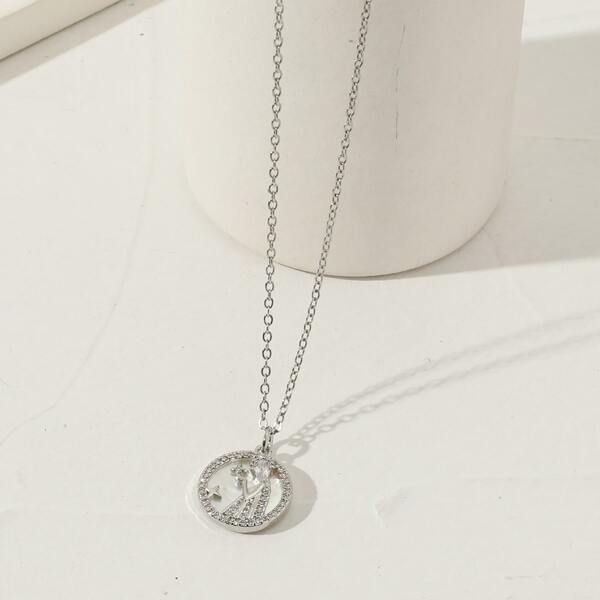 

18K Gold Plated Figure Graphic Decor Necklace, Silver