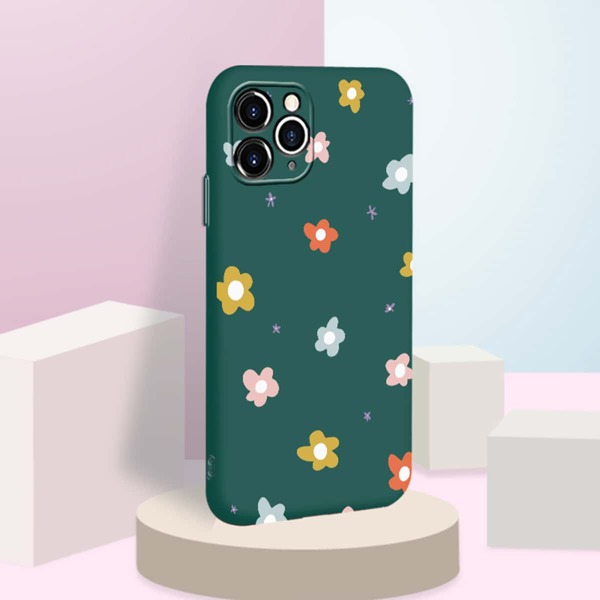 

Flower Painted Phone Case, Dark green