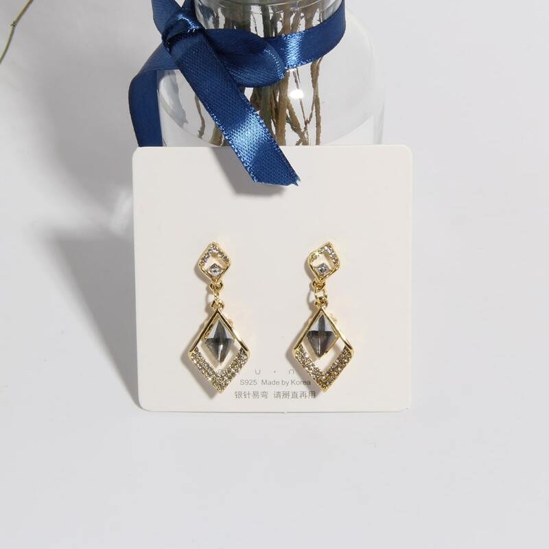 

Rhinestone Drop Earrings, Gold