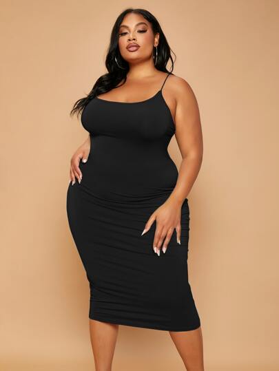 SHEIN SXY Plus Criss Cross Back Bodycon Dress