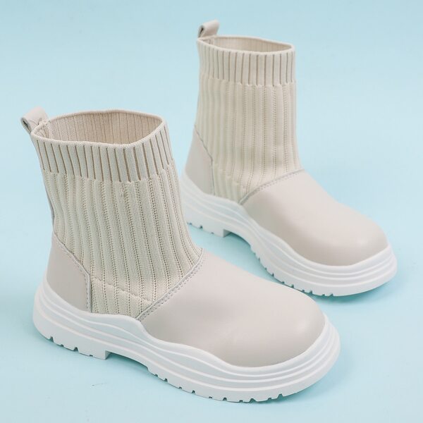 

Girls Panel Detail Sock Boots, Beige