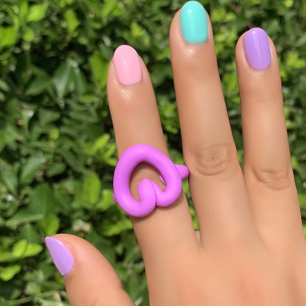 

Heart Decor Ring, Purple