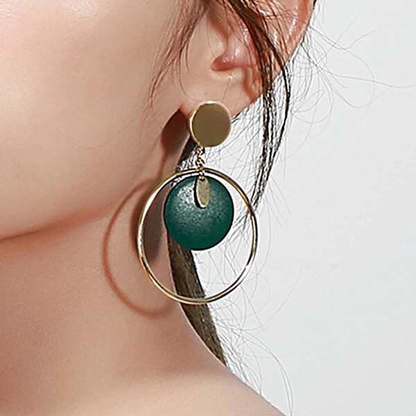 

Circle Drop Earrings, Multicolor