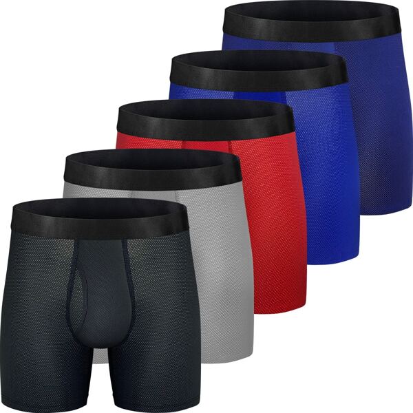 

Men 5pcs Boxer Brief, Multicolor