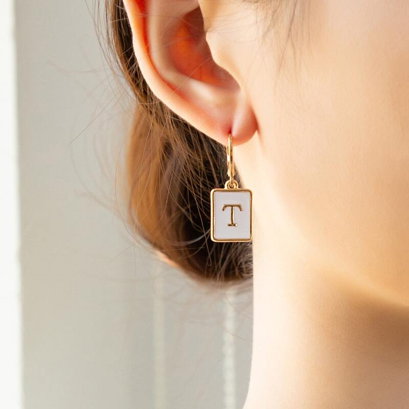 

Letter Drop Earrings, Multicolor