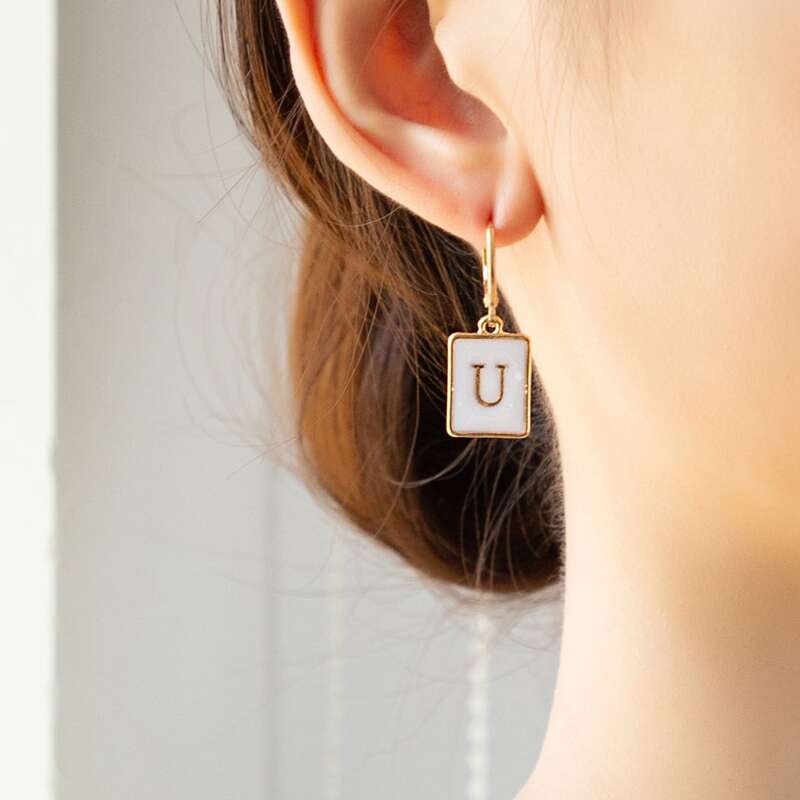 

Letter Drop Earrings, Multicolor
