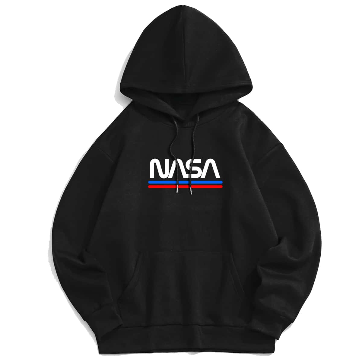 

Guys Letter Graphic Drawstring Hoodie, Black