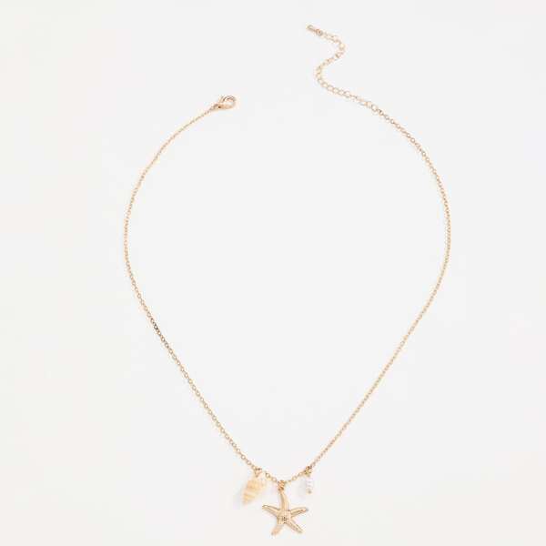 

Conch Charm Necklace, Gold