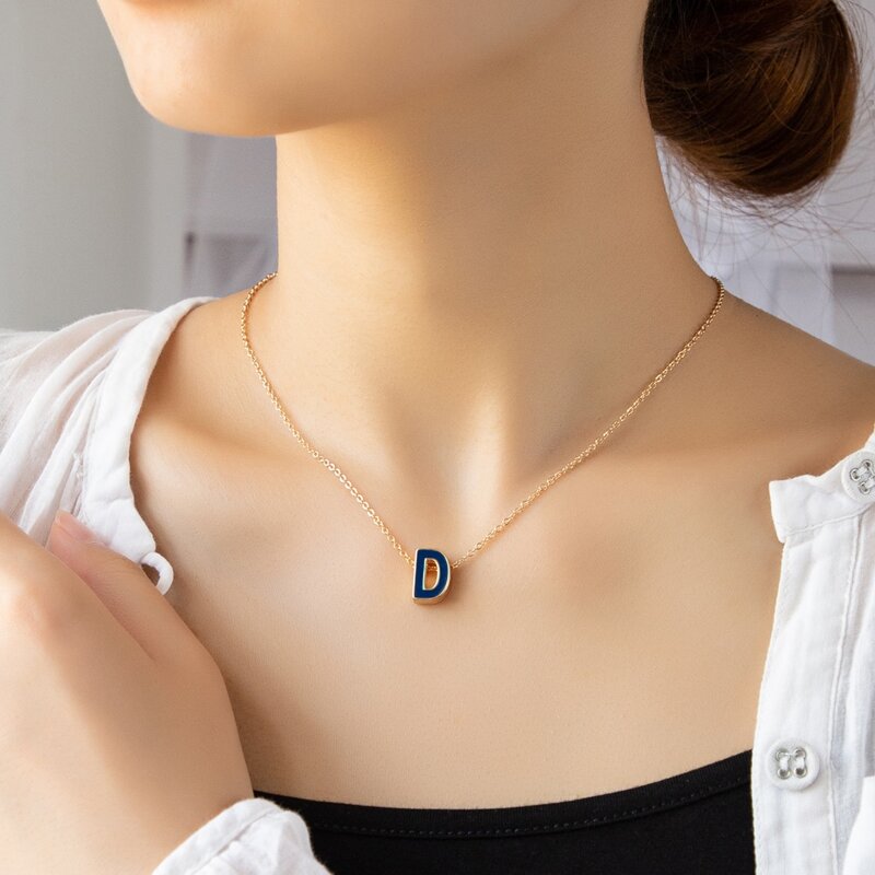 

Letter Charm Necklace, Blue