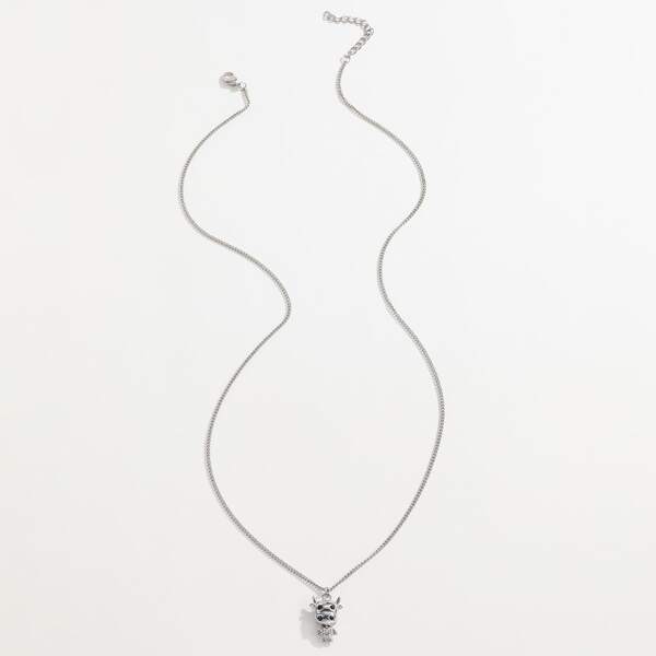 

Cartoon Animal Charm Necklace, Silver