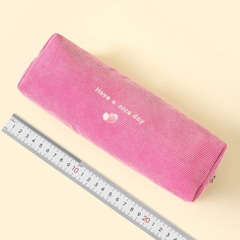 

1pc Strawberry Print Pencil Bag, Hot pink