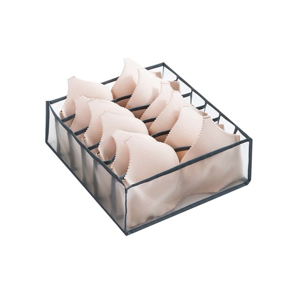 

1pc Mesh Underwear Storage Box, Grey