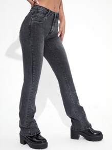 Jeans de pierna recta - Gris Oscuro - Ver 5