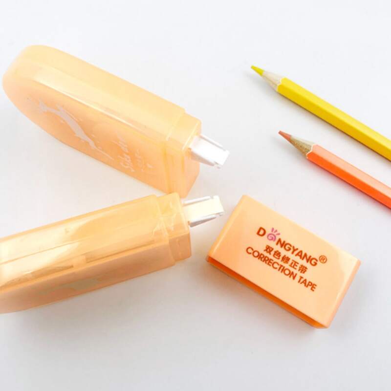 

1pc Double Head Random Correction Tape, Orange