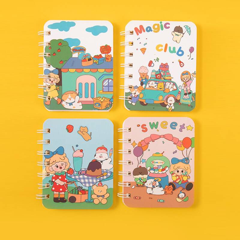 

2pcs Cartoon Graphic Cover Random Spiral Notebook, Multicolor