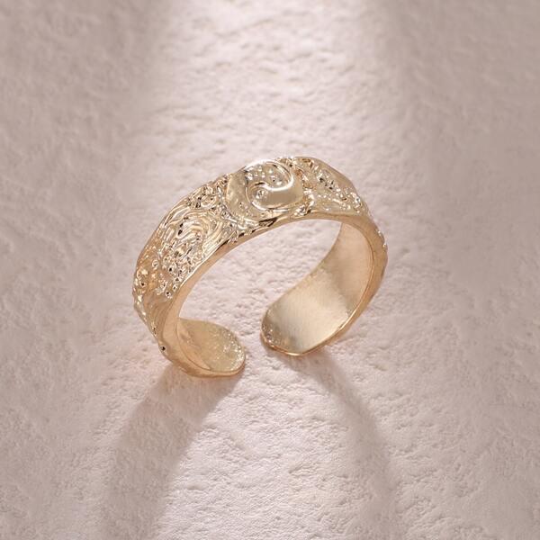 

Yin & Yang Decor Cuff Ring, Rose gold