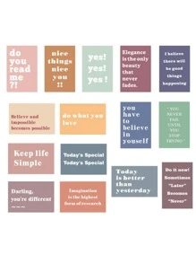 15pcs Slogan Graphic Postcard - Multicolor - View 5