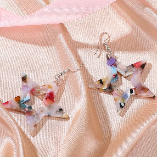 

Star Drop Earrings, Multicolor