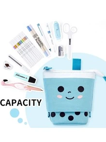 1入組珍珠奶茶形狀筆袋 - 藍色 - 查看 3