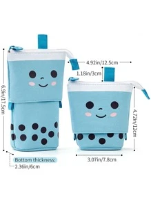 1入組珍珠奶茶形狀筆袋 - 藍色 - 查看 5