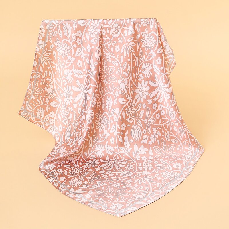 

Flower Print Chiffon Bandana, Pink