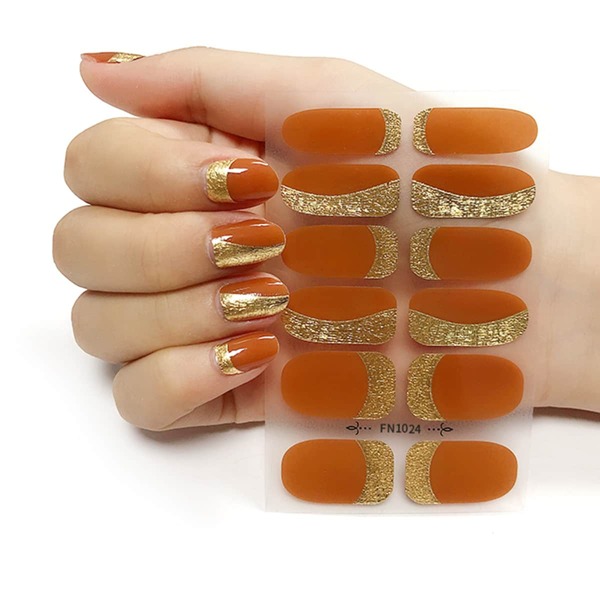 

1sheet Bronzing Nail Art Sticker & 1pc Nail File, Multicolor