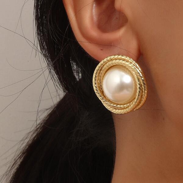 

Faux Pearl Stud Earrings, Multicolor