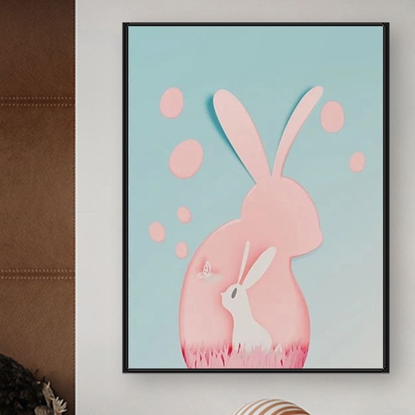 

Rabbit Print DIY Diamond Unframed Painting, Multicolor