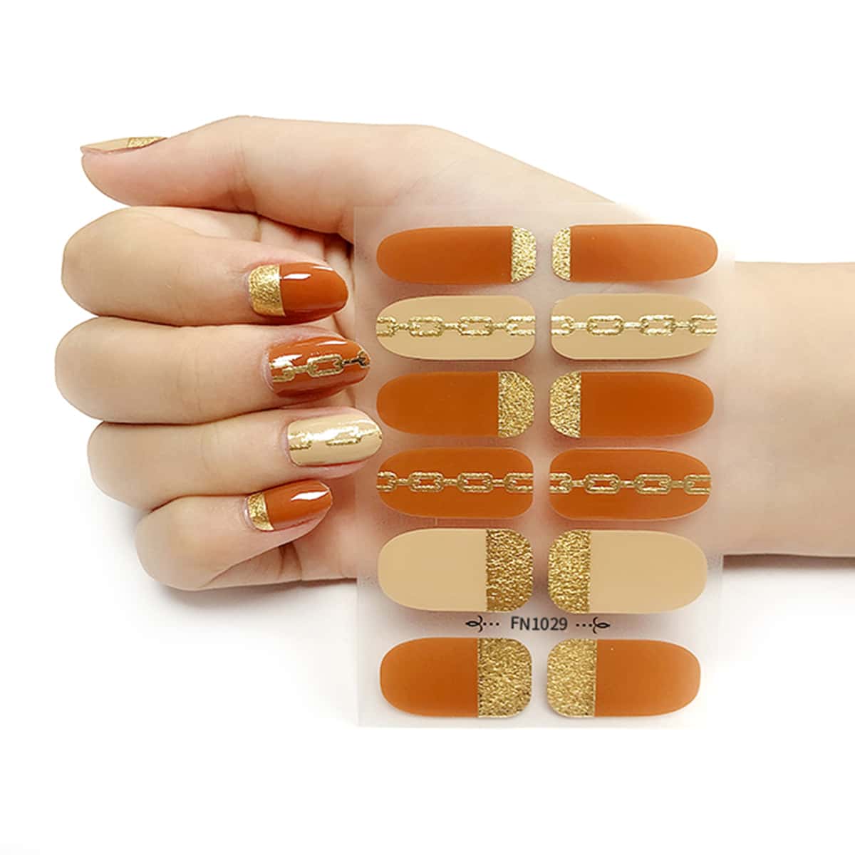 

1sheet Bronzing Nail Art Sticker & 1pc Nail File, Multicolor