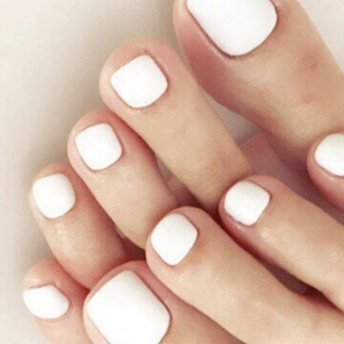 

24pcs Solid Fake Toe Nail, White