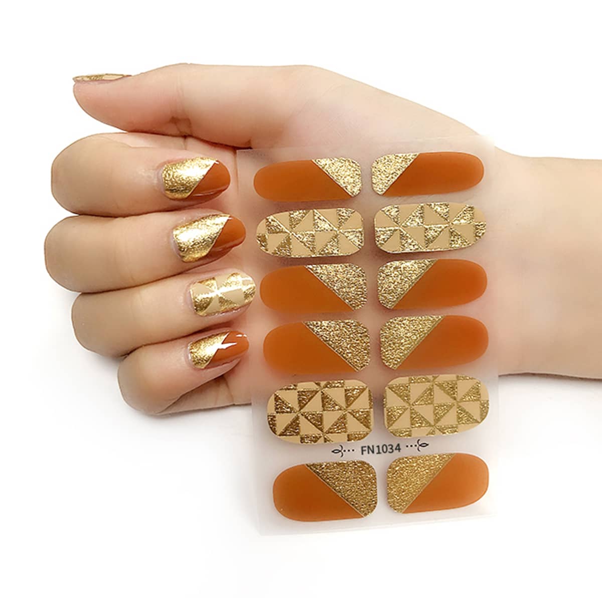 

1sheet Bronzing Nail Art Sticker & 1pc Nail File, Multicolor