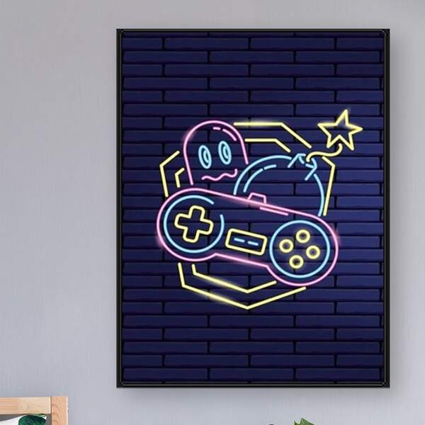 

Gamepad Print DIY Diamond Unframed Painting, Multicolor