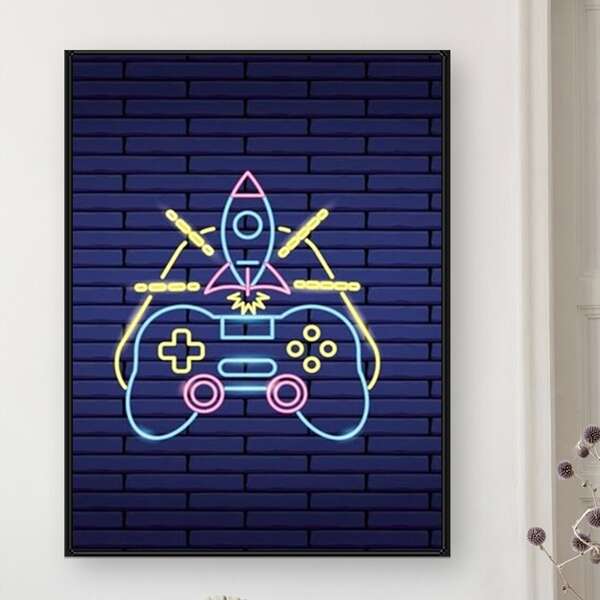 

Gamepad Print DIY Diamond Unframed Painting, Multicolor