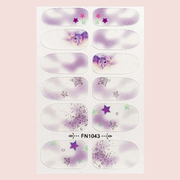 

1sheet Rabbit Pattern Nail Art Sticker & 1pc Nail File, Multicolor