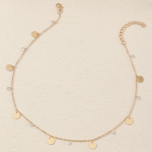 

Disc Charm Necklace, Gold