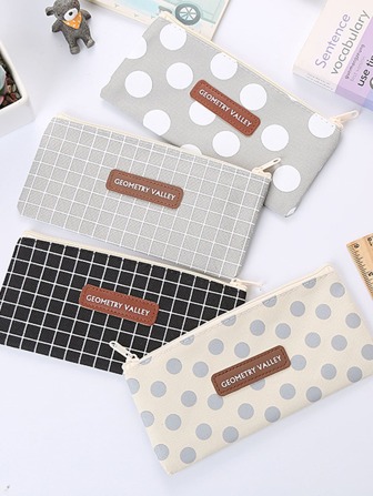 1 pieza Estuche de lápiz con patrón al azar