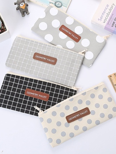 حقيبة قلم رصاص بنمط عشوائي 1 قطعة