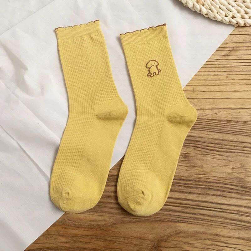 

Cartoon Graphic Crew Socks, Yellow
