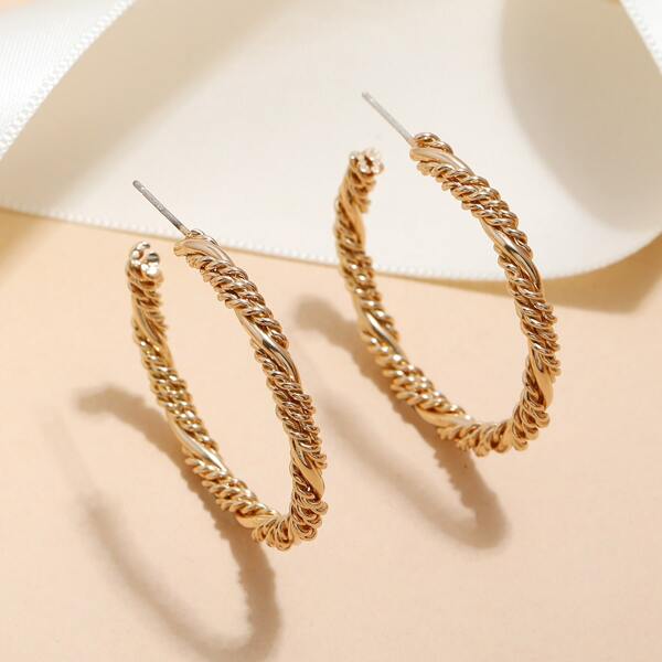

Twist Hoop Earrings, Gold