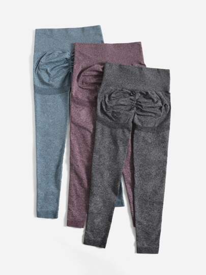 طماق يوجا سلس يعانق الورك البطن تحكم طماق الصالة الرياضية 3 قطع