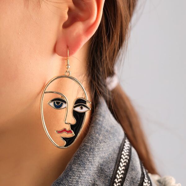 

Abstract Figure Charm Earrings, Multicolor
