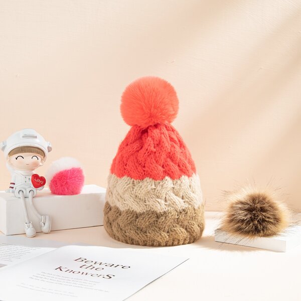 

Color Block Knit Beanie, Multicolor