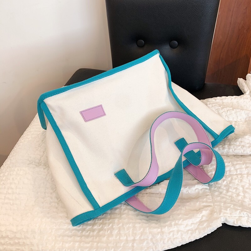 

Snap Button Tote Bag, Blue