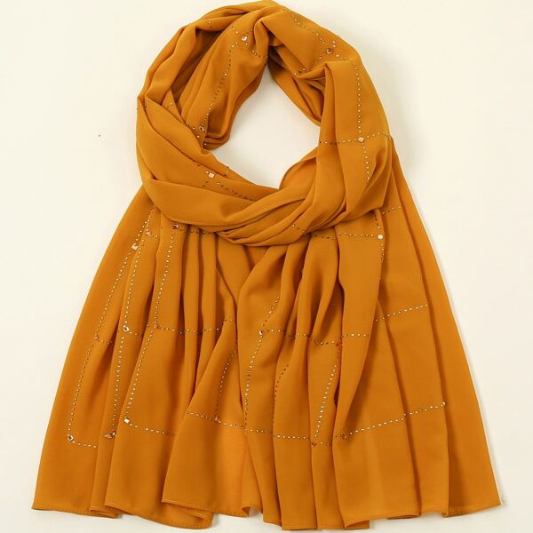 

Rhinestone Decor Scarf, Yellow