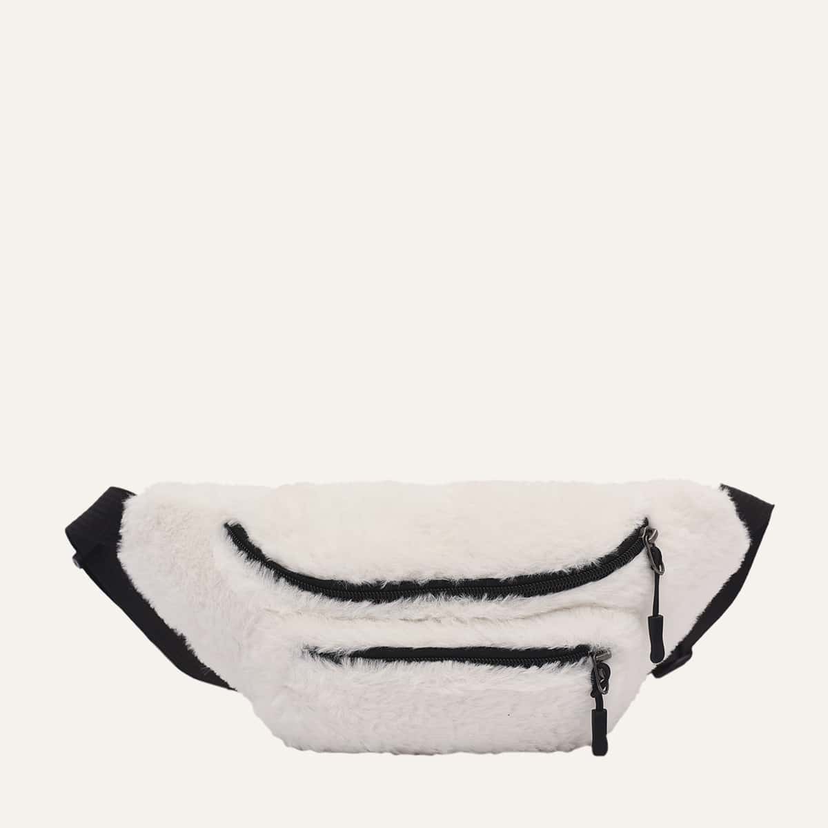 

Minimalist Fluffy Fanny Pack, White