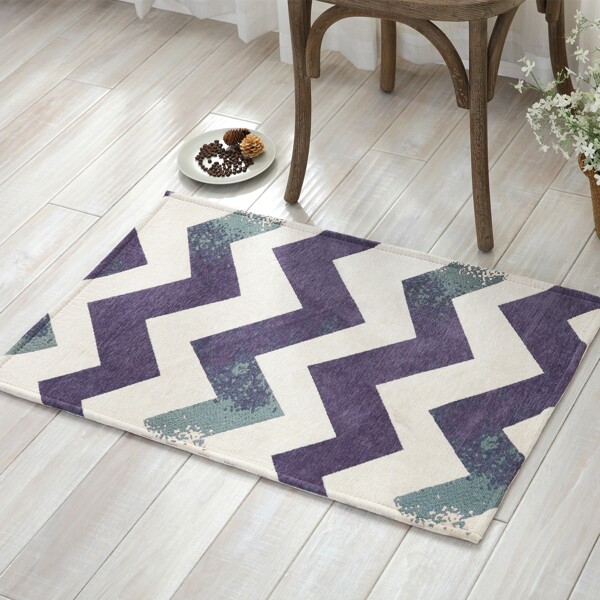 

Chevron Pattern Floor Mat, Multicolor