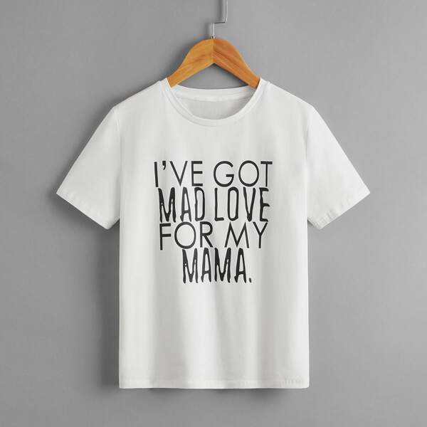 

Boys Slogan Graphic Top, White