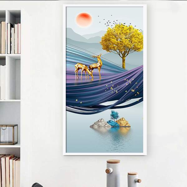 

Deer & Tree Pattern Diamond Painting Without Frame, Multicolor